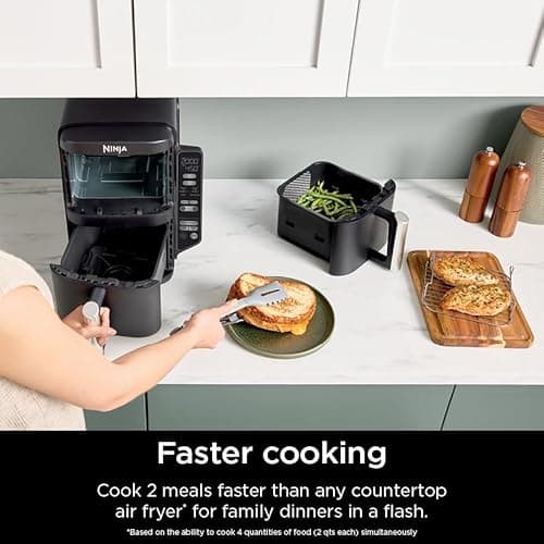 Ninja Air Fryer, 8 QT DoubleStack 2-Basket, Space Saving Design, Cooks 2lb Chicken Wings, Feeds up to 6 People, 6-in1 Air Fryer, Roast, Bake & More, Easy to Clean, Dishwasher Safe Parts, Black, SL201 11