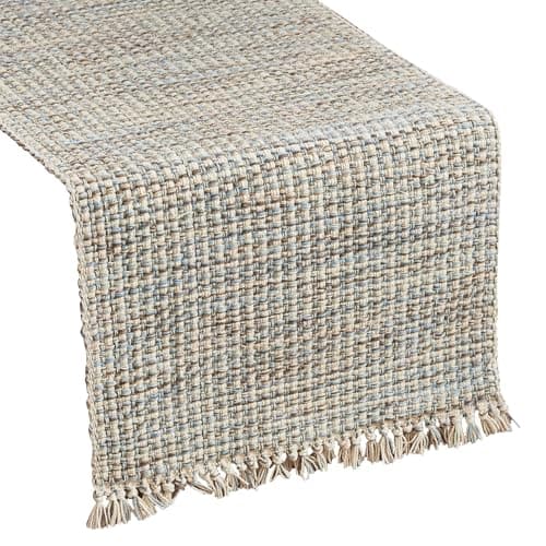 Park Designs Sandy Shores Beige Farmhouse Table Runner 36 Inch | 13x36 Rustic Dining Table Accessory | Hand Loomed & Soft Texture | Modern Farmhouse Table Runners 36 Inches