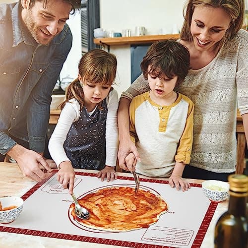 Silicone Baking Mat, Non Stick Pastry Mat Sheet for Dough Rolling, Nonslip Fondant/Pie Crust Mat, Counter Mat Oven Liner Mat for Making Cookies Macarons Bread Baking Supplies Extra Large 26 x 16 Inch 8