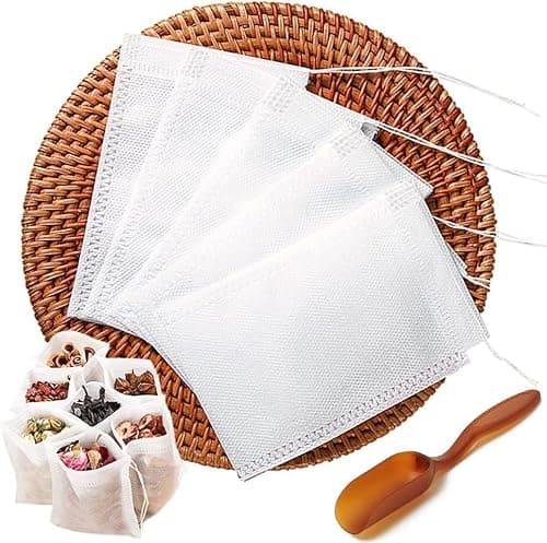 200pcs Disposable Tea Bags for Loose Leaf Tea, Tea Filter Bags with Free Tea Spoon for Loose Tea Loose Leaf Tea, Coffee, Spice, Herbs (QS53)