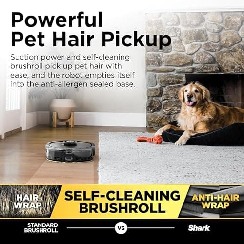 Shark Robot Vacuum & Mop Combo, Powerful Suction, Matrix Plus, 60-Day Debris Capacity, HEPA Bagless Self Empty Base, Sonic Mopping, Home Mapping for Pet Hair - Carpets & Hardfloor, AV2610WA 9