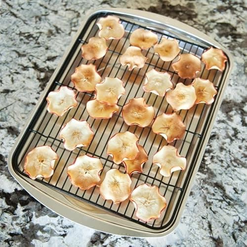 Nordic Ware Oven Crisp Baking Tray 2pc Set Includes Pan and Rack; Natural Aluminum For Air Frying, Crisping, Broiling, Baking; Cooking Surface 17 x 12 Inches 7
