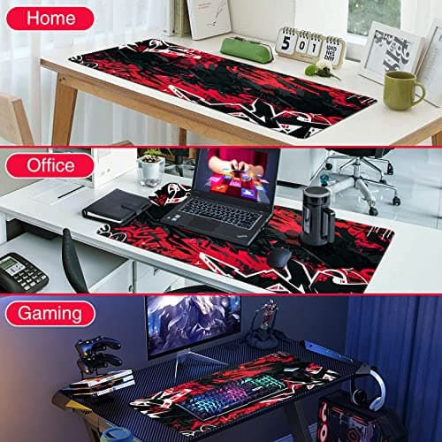 Canjoy Gaming Mouse Pad 31.5x15.8inch Extended XXL Large Mouse Pad Big Computer Keyboard Mouse Mat Desk Pad with Non-Slip & Rubber Base & Stitched Edge 7