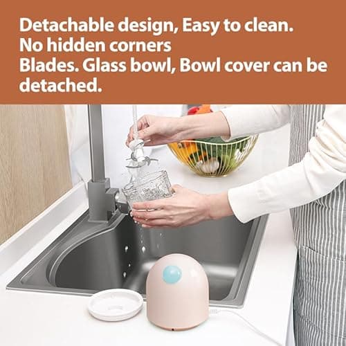 OROZEE Deluxe Food Processor, Electric Food Chopper with 1.8L (8 Cup) Capacity Glass Bowl Powerful 300W Meat Grinder Vegetable Chopper (Small) 6