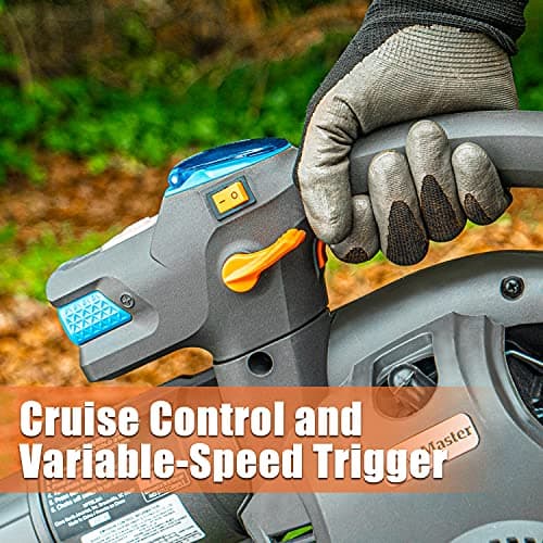 LawnMaster No-Pull Leaf Blower Gas-Powered with Electric Start Variable Speed & Cruise Control,26 cc 2-Cycle Engine, Class Leading 350CFM,200MPH, (NPTBL26A) 5