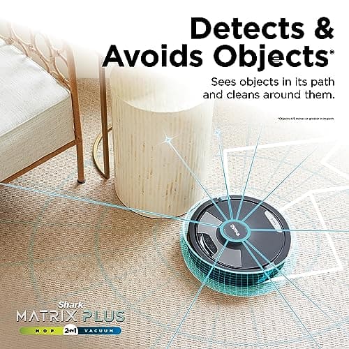 Shark Matrix Plus 2in1 Robot Vacuum & Mop with Sonic Mopping, Matrix Clean, Home Mapping, HEPA Bagless Self Empty Base, CleanEdge, for Pet Hair, Wifi, Black/Silver (RV2610WA) 10
