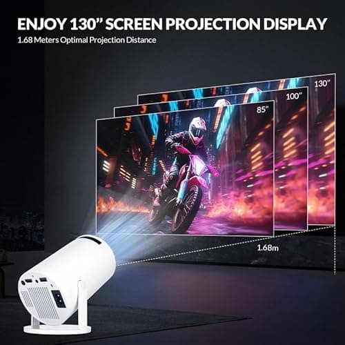 2025 Upgraded HY300 PRO+ Mini Portable Projector,Smart Projector with Android 11.0, 200 ANSI Lumens, Short Focus, WiFi6 + BT5.0, Support 4K 1080P Decoding, for Outdoor Camping,Home Theater 2