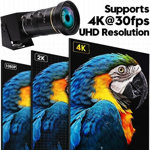 IFWATER HDMI 4K USB Camera for Live Streaming 10X Variable Focus PC Webcam USB HDMI Simultaneous Output Video Conferencing Close up Zoom in and Out Web Camera for Online Teaching Training 8