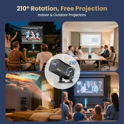 TryLand Mini Projector with WiFi and Bluetooth, 4k Support Portable Outdoor Projector, 200 ANSI Lumens, Smart Projector with Android, Built-in App Movie Proyector for Home Theater, Camping, Gaming 5