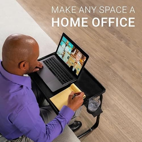 Table-Mate TV Tray Table | Portable Desk Folding Dinner Tray, Couch Table Trays for Eating Snack Food, Portable Laptop Desk, Bed Trays for Eating | Adjustable TV Trays with 3 Angles and Cup Holder 8