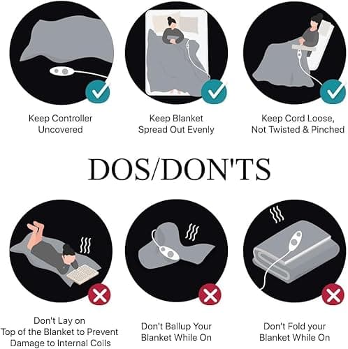 Beautyrest Heated Blanket, Electric Throw Blanket, Soft, Warm, Reversible Plush - Sherpa Heating Blanket Throw, 3 Heat Settings, 2 hr Auto Shut Off, Machine Washable, Oversized 60 in x 70 in, Grey 10