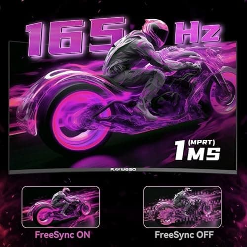 Raywego 34 Inch Ultrawide Curved Monitor Gaming,21:9 WQHD 3440x1440p 165Hz Monitor with RGB Backlight,PIP/PBP,127% sRGB,Crosshair/Timer/FPS/RTS,FreeSync HDMI 2.0 x2 & DP1.4 x 2 3