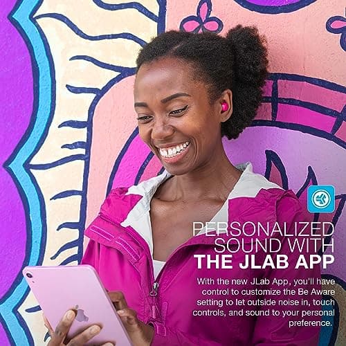 JLab JBuds Mini True Wireless Bluetooth Earbuds + Charging Case, Hot Pink, IP55 Sweat and Dust Proof, Bluetooth Multipoint, Be Aware Audio, 3 EQ Sound Settings, Crystal Clear Calls 5