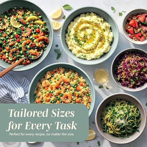 COOK WITH COLOR Nesting Mixing Bowls - 12 Piece Plastic Bowl Set with Lids, Microwave Safe (Mint Ombre) 5