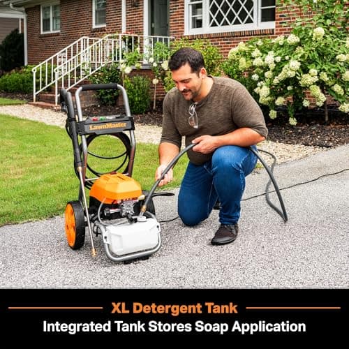 LawnMaster LT2100B Electric Pressure Washer 2300 PSI MAX 13 Amp 1.2 GPM CSA Certified with 5 Nozzles Powerful Storage Organization 6