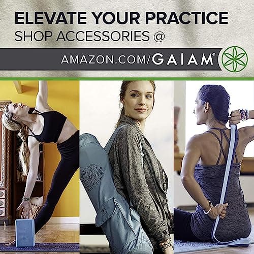 Gaiam Yoga Mat Premium Solid Color Non Slip Exercise & Fitness Mat for All Types of Yoga, Pilates & Floor Workouts, Dovetail, 5mm 5