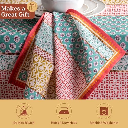 Maison d' Hermine Cloth Napkins Set of 4 100% Cotton Everyday Reusable Square Napkins Cloth Washable Dinner Party Wedding Restaurant Easter Decorations Spring/Summer (Provence, 20" x 20") 5