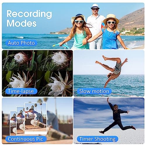 Rumyums Camcorder Video Camera 4K 60FPS 48MP Vlogging Camera for YouTube 18X Digital Zoom Camcorder 3.0" IPS Screen Video Recorder with Wireless Lavalier Microphone, Controller, 2 Batteries 5