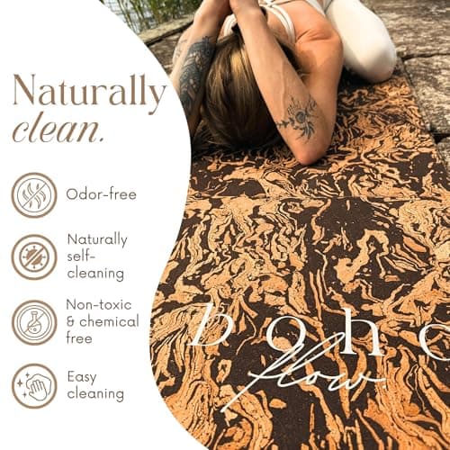 Boho Flow Deluxe Coffee Cork Yoga Mat XL | Caffè Core Limited Edition – Extra Large 72" x 26" and Eco-Friendly | Revolutionary Design with Natural Rubber Backing | 5mm Thick Cushion | Stylish Handmade Macramé Bag 6