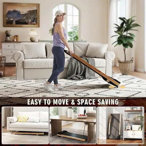 Maksone Under Desk Treadmill, Expert of Wooden Walking Pad, Walking Jogging Machine with Remote Control, Installation-Free 5