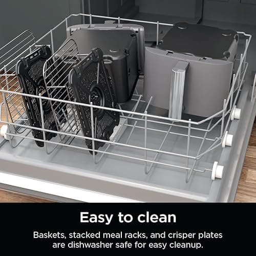 Ninja DoubleStack XL Smart Air Fryer, 2-Basket, 10 QT, 6-in-1, DoubleStack Technology Cooks 4 Foods at Once, Space Saving Design, Air Fry, Broil, Bake SL451 16