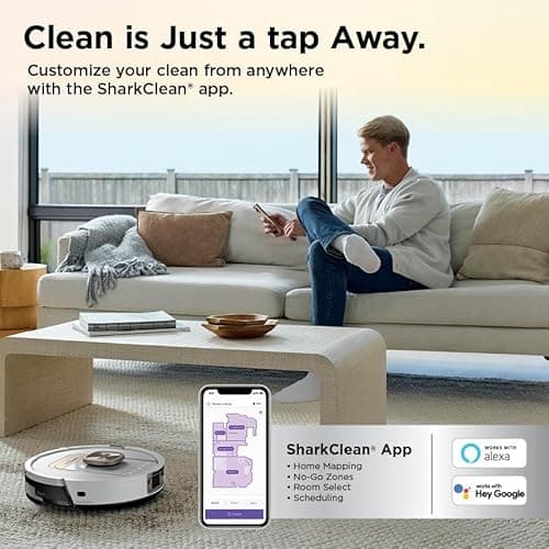 Shark Robot Vacuum & Mop Combo, PowerDetect ThermaCharged NeverTouch Pro, Self-Emptying, Self-Refill with Heated Mop Cleaning, 60-Day Capacity, 30-Day Tank, 6 PowerDetect Technologies, White, AV2900XE 12