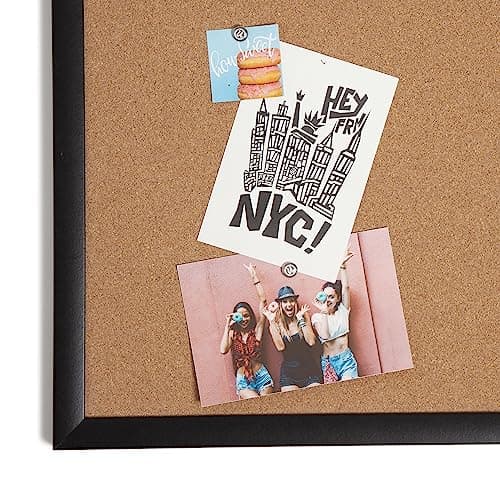 U Brands Cork Bulletin Board, 17" x 23", Black Wood Frame 7