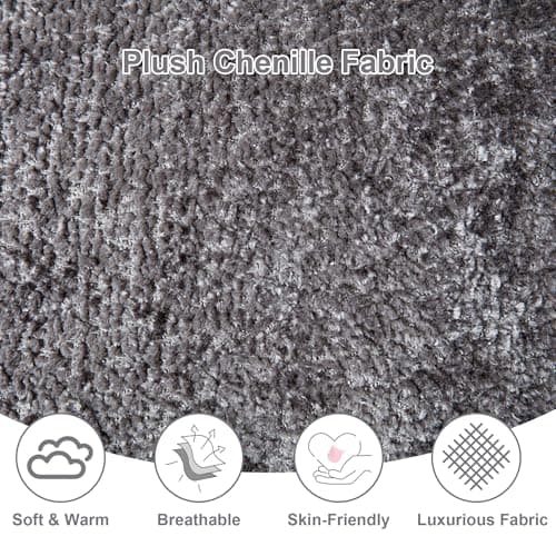 GNIXUU 112" Oversized Sectional Sofa Cloud Couch for Living Room, Modern Chenille L Shaped Couch, Comfy Boucle Modular Sofa Sleeper with Moveable Ottoman & Memory Foam(Gray) 6