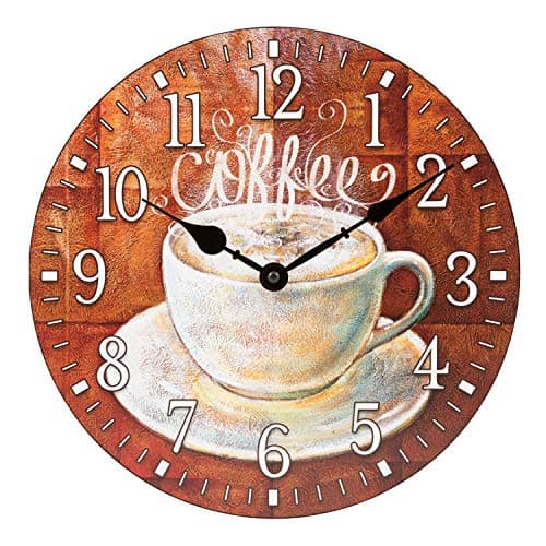La Crosse Clock 404-2631C-INT 12-Inch Round Coffee Decorative Quartz Analog Wall Clock