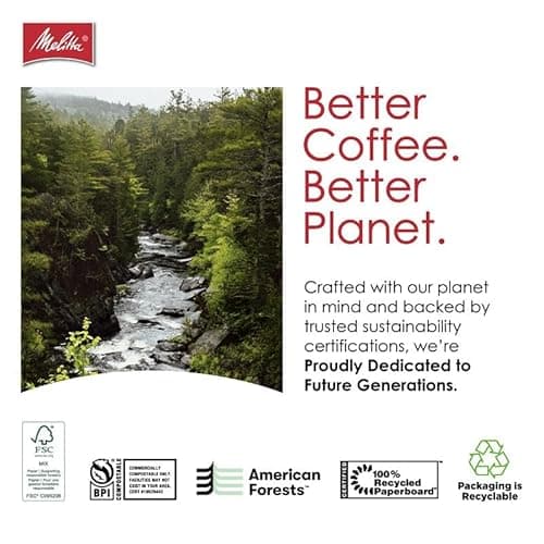 Melitta #4 Cone Coffee Filters, Natural Brown, 100 Count (Pack Of 6), 600 Total Filters - Fits all 8-12 Cup Cone Coffee Makers and Pour-Overs, Compostable, Tear-Resistant 7