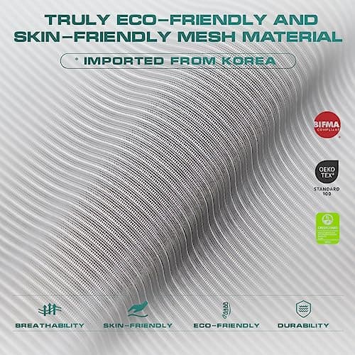 COLAMY Ergonomic Mesh Office Chair, High Back Computer Executive Desk Chair with Adjustable Headrest and 4D Arms, Slide Seat, Tilt Lock-Light Grey 7