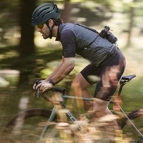 DAYGOCAGA Adult Bike Helmet for Men Women, Mountain Road Bicycle Helmet with USB Rechargeable Taillight, Alpine Green 7