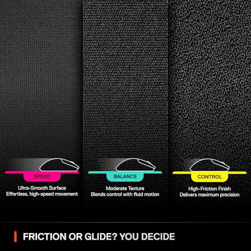 SteelSeries QcK XL Performance Balance Gaming Mouse Pad - Extra Density for Smooth Glide - Flat Stitched Hems - Non-Slip Neoprene Rubber Base - 900 x 400mm - FPS, MOBA, RTS, MMO 8
