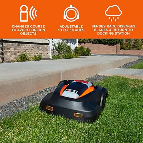 MowRo Robot Lawn Mower, Mows Up to 1/4 Acre, Updated 2025 Programming, Adjustable Cutting Height, Self Installation Kit Included, 50% Slope, Low Noise (65dBA) and Rain Sensor 6