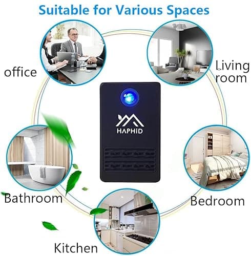 HAPHID Ionizer Air Purifier, Plug in Air Purifier with 8 Carbon Fiber Heads to 40 Million Anions/Sec, Filterless Ion Air Purifier for Home/Office Purify: Bathroom Odor, Pets Smell, Dust Etc(3-Pack) 8