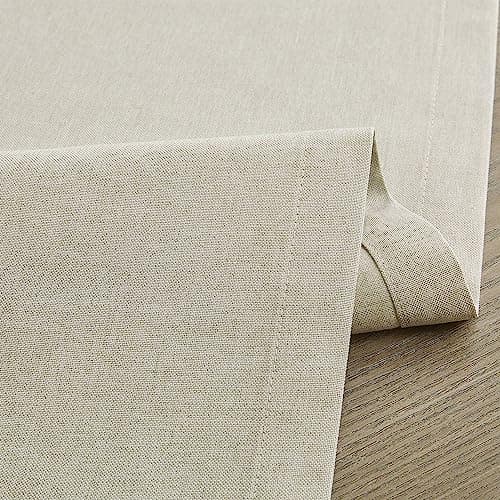 ZeeMart Basic Linen Style Table Runner, 14 x 90 Inch Raw Linen, Rustic Farmhouse Light Beige Table Runners 90 Inches Long, Everyday Polyester Table Runner - Machine Washable & Easy Care 6