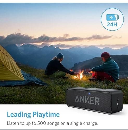 Anker Soundcore Upgraded Bluetooth Speaker with IPX5 Waterproof, Stereo Sound, 24H Playtime, Portable Wireless Speaker for iPhone, Samsung and More (Black) 8