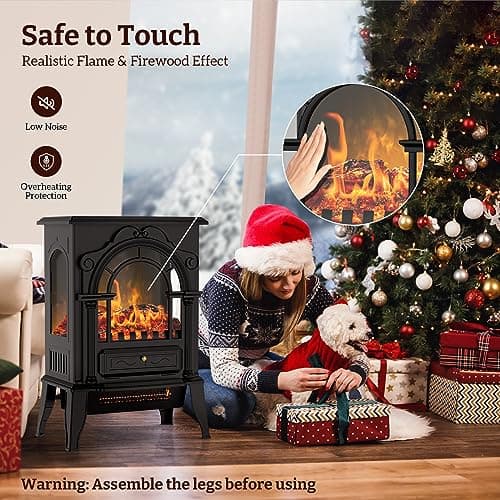 16 inch Electric Fireplace Heater Fireplace Stove Portable Freestanding Fireplace Heater for Indoor Use 6