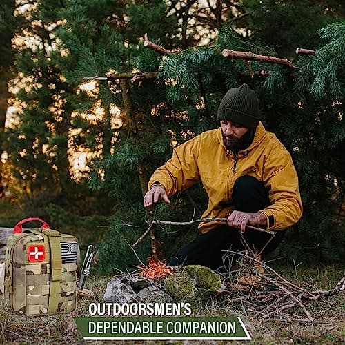 Survival First Aid Kit, Molle Medical Pouch 282PCS Outdoor Emergency Survival Gear and Equipment for Hiking Camping Hunting Car Boat Home Travel and Adventures, for Him Men 6