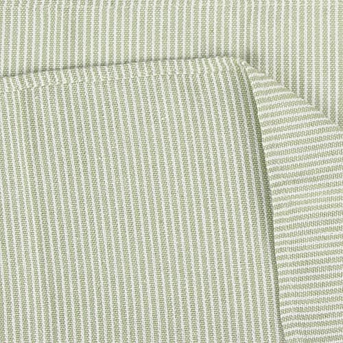 INFEI Narrow Striped Cotton Linen Blended Dinner Cloth Napkins - Set of 12 (40 x 30 cm) - for Events & Home Use (Green) 8