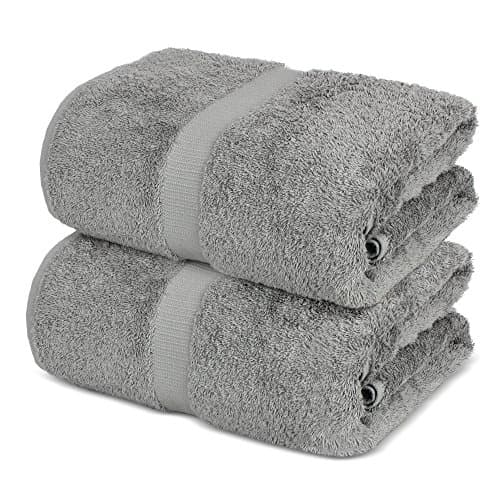 Towel Bazaar Premium Cotton Super Soft and Absorbent Turkish Towels (2-Piece Bath Sheet Towel, Gray)