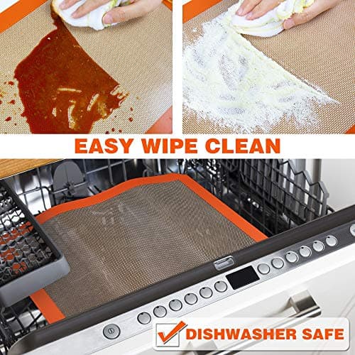 MMmat Silicone Baking Mat - Best German Silicone - Non Slip Silicone Baking Sheet, Non Stick Reusable Silicone Mats for Baking, Oven Liner, Counter Mat - Half Sheet Baking Mat, Set of 2 6