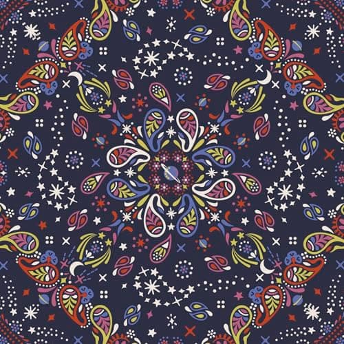 Premium Cotton Zip Earbud Bag Charm, Starry Paisley, One Size 4