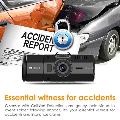 Vantrue N2 Pro Dual Dash Cam, 1440P Single Front Dash Camera, 1080P Front and Inside Car Camera with Infrared Night Vision, 24 Hours Parking Mode, Motion Detection, G-Sensor Support 256GB Max 5