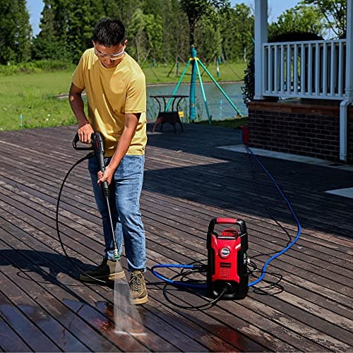 POWERWORKS Electric Pressure Washer,1700 PSI 1.2 GPM Power Washers,13-Amp Pressure Washers with 20ft High Pressure Hose and 3 Nozzles for Car Garden Cleaning (PWMA Certified) red 6
