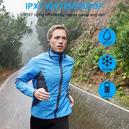 LiberIntone Neckband Bluetooth Earphones,Wireless Bluetooth 5.1 Neckband Headphones with Microphone,Ultra-Lightweight Comfort,IPX5 Waterproof,Deep Bass Strong Beat,10H Playtime,Magnetic Earphones 5