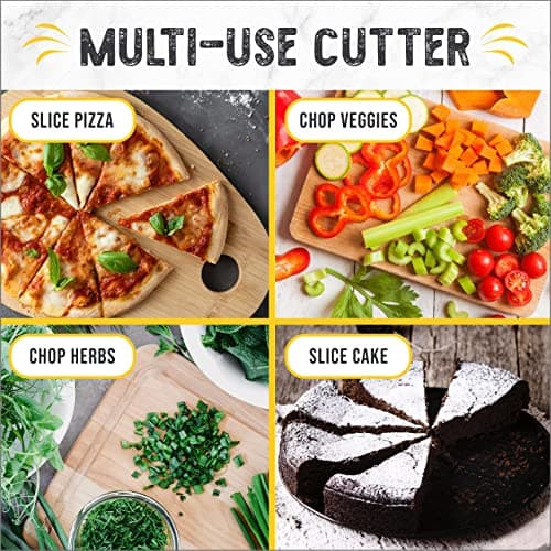 Checkered Chef Pizza Cutter Rocker Blade 14" - Sharp Stainless Steel Rocker Knife with Plastic Blade Sheath, Dishwasher Safe, Outdoor Pizza Oven Accessories 5