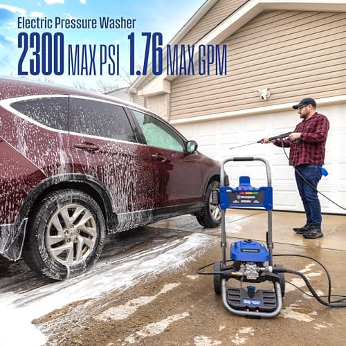Westinghouse WPX2300e Electric Pressure Washer, 2300 Max PSI and 1.76 Max GPM, Induction Motor, Onboard Soap Tank, Spray Gun and Wand, 5 Nozzle Set, for Cars/Fences/Driveways/Homes/Patios/Furniture 5