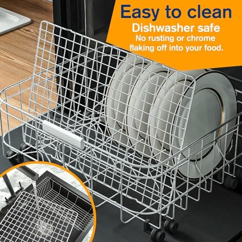 2PCS Cooling Racks for Cooking and Baking - 10" x 15"Heavy Duty Stainless Steel Wire Rack for Baking, Grilling, Roasting - Oven & Dishwasher Safe - Fits Jelly Roll Sheet Pan-Silver 5