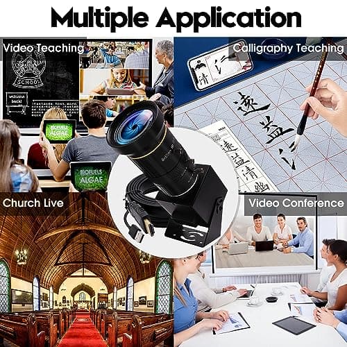 IFWATER HDMI 4K USB Camera for Live Streaming 10X Variable Focus PC Webcam USB HDMI Simultaneous Output Video Conferencing Close up Zoom in and Out Web Camera for Online Teaching Training 7